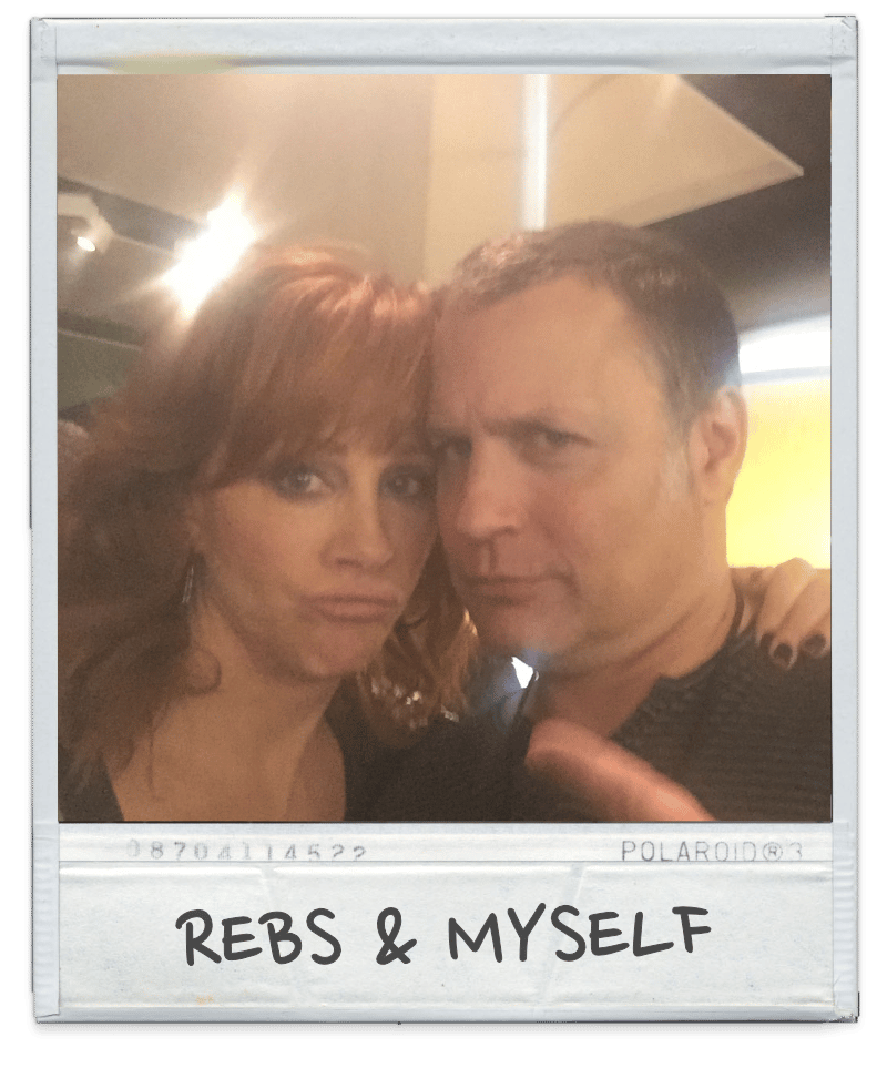 Trey gray poloroid with Reba